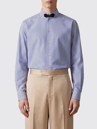 Valentino Garavani Camicia a righe in popeline con collo alla coreana