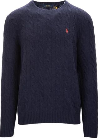 Ralph Lauren Rondgebreide trui - Heren - Ronde hals truien - Blauw - L - Wol - Truien & Vesten