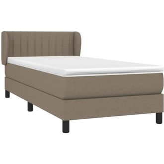 vidaXL Cama Box Spring Con Colch&oacute;n Tela Gris Taupe 80x200 Cm Vidaxl