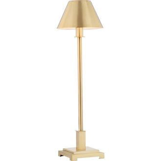 Jonathan Y Designs Roxy 26 Metal Shade LED Table Lamp in Brushed Brass Gold at Nordstrom