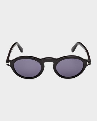 Tom Ford Men & apos;s Aristotele-02 Acetate Round Sunglasses