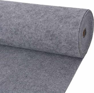 vidaXL Alfombra Gris 1,2 X 20 M Poli&eacute;ster Vidaxl