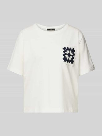 Oui T-Shirt mit Rundhalsausschnitt in Offwhite, Gr&ouml;&szlig;e 40