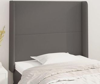 vidaXL Cabecero Con Orejas Cuero Sint&eacute;tico Gris 103x16x118/128cm Vidaxl