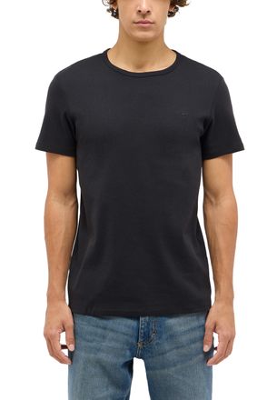 Mustang Kurzarmshirt MUSTANG Herren Style Allen, Herren, Gr. XXL, schwarz, Strick, 100% Baumwolle, Rundhals, Shirts Kurzarmshirt