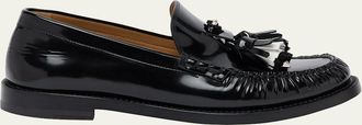 Christian Louboutin Mens Orlando Leather Tassel Penny Loafers
