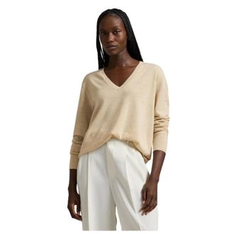 Polo Ralph Lauren Truien - Dames - V-hals truien - Geel - XS - Wol - Truien & Vesten
