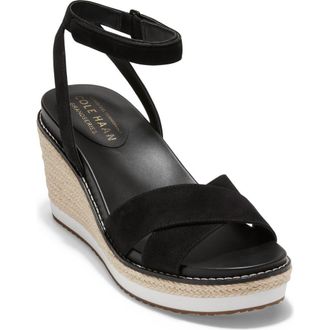 Cole Haan Cloudfeel Espadrille Wedge Sandal in Black Suede/black Welt at Nordstrom, Size 7