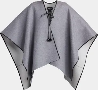 Giorgio Armani Wool-Cashmere Front-Tie Poncho