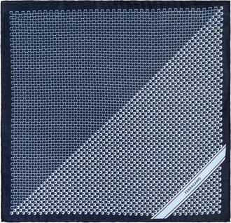 Ferragamo Brio Pocket Square - Heren - Accessoires - Blauw - ONE Size - Leer - Accessoires