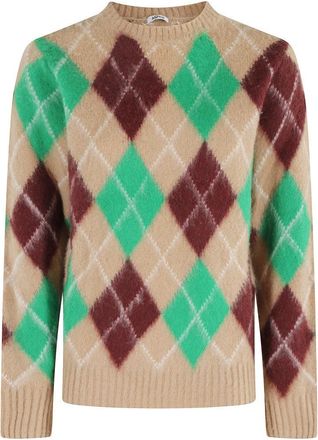 Aspesi Rhombus Pattern Sweater With Round Neckline