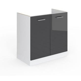 Vicco Mobile lavello cucina R-Line, Antracite lucido, 80 cm, pl Antracite