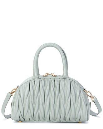 Tiffany & Fred Quilted Ruched Leather Top-Handle Satchel