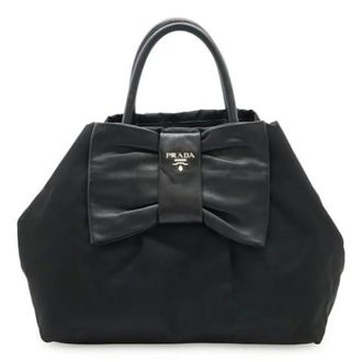 Prada Pre-owned Tote Bags, female, Black, Size: ONE SIZE Pre-owned Leather prada-bags
