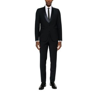 Brian Dales 004 Abito Rever Raso - Suits - Hombre - Negro - 2XL