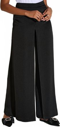 Joseph Ribkoff Wide Leg Pant With Front Overlay In Black