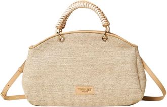 Twinset Geweven Tote Bag - Dames - Handtassen - Beige - ONE Size - Polyester - Tassen