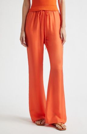 Toccin Nela Drawstring Flared Pants in Flame at Nordstrom, Size 8
