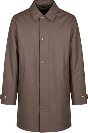 Rains Nara Long Jacket - Heren - Regenjassen - Bruin - L - Polyester - Jassen