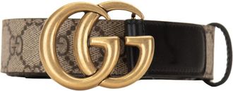 Gucci Leren Riem met GG-Motief - Heren - Riemen - Beige - 115 CM - Leer - Accessoires