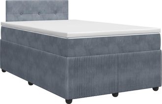 vidaXL Cama Box Spring Con Colch&oacute;n Gris Oscuro 120 X 190 Cm Terciopelo Vidaxl