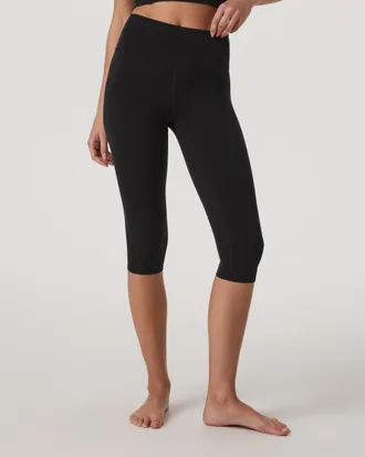 Vuori Clothing AllTheFeels Crop Top Legging | Black | XS, Size Extra Small