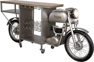 Wanderlust Deco Moto barra botellero de metal gris 210x45x100
