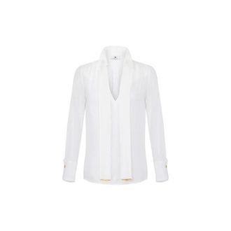 Elisabetta Franchi Dames, Blouses & Shirts, Wit, Maat: XS Viscose