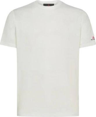 Peuterey Stretch katoenen T-shirt met gedrukt logo - Heren - T-shirts - Wit - XS - Katoen - Tops