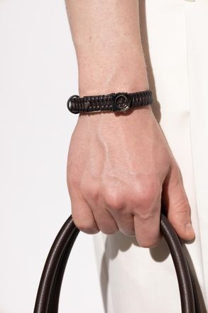 Ferragamo Leather Bracelet, Mens, Brown