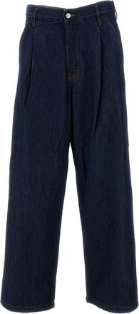 Dries Van Noten Blue Penning Den Wide-Leg Jeans