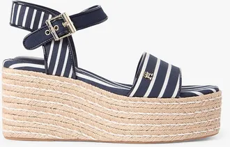 Tommy Hilfiger Womens Breton Stripe Platform Wedge Espadrille - Blue - US 6.5 / EU 37
