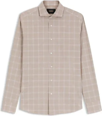 BOSS Slim-fit shirt in checked Italian-made cotton