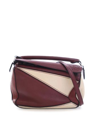 Loewe 2019 Mini Bicolor Calfskin Puzzle satchel - Red