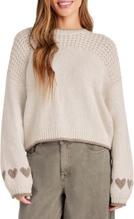 Splendid Charity Hearts Sweater in Oat Heather at Nordstrom Rack, Size X-Large