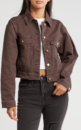 Vigoss Denim Trucker Jacket in Chocolate at Nordstrom Rack, Size X-Large