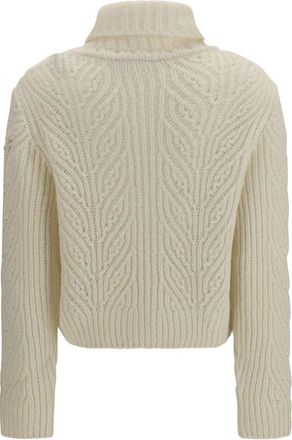 Moncler Cable-Knit Alpaca-Blend Turtleneck Sweater - Beige