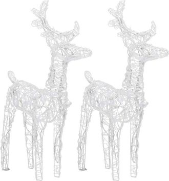 vidaXL Renos de Navidad 2 unidades 80 LED acrílico azul vidaXL