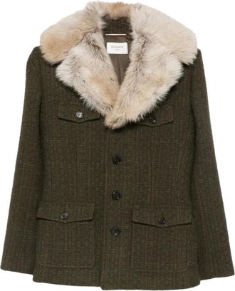 Saint Laurent Mujer, Chaquetas, Verde, Talla: S