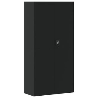 Berkfield Home File Cabinet Black 90x40x180 cm Steel | Size: 90 x 40 x 180 cm