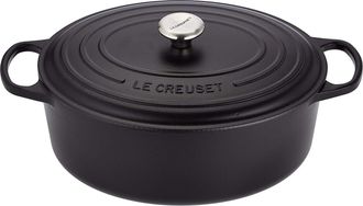 LE CREUSET Cocotte Oval De Hierro Fundido, 35 Cm, 8, 9 L, Todas Las Fuentes De Calor Incluso Inducci&oacute;n, Negro Mate, 21178350000430