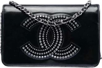 Chanel Pre-owned Clutches, female, Black, Size: ONE SIZE Pre-owned Wallet on Chain
