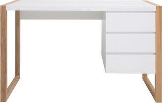 Miliboo Escritorio Dise&ntilde;o 3 Cajones Blanco Mate Armel