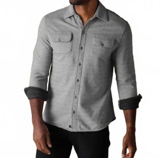 The Normal Brand Textured Knit Shirt In Graphite