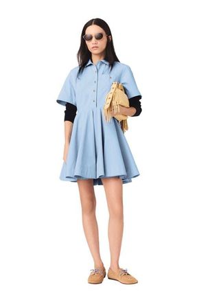Maje Flared shirt dress in Blue Sky at Nordstrom, Size 36 Eu