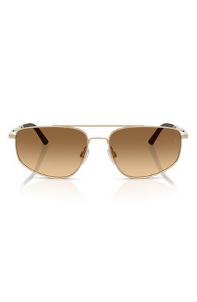 Oliver Peoples 59mm Pilot Sunglasses in Brushed Gold/Amber Gradient at Nordstrom
