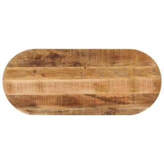 Berkfield Home Table Top 140x50x2.5 cm Oval Solid Wood Rough Mango in Brown