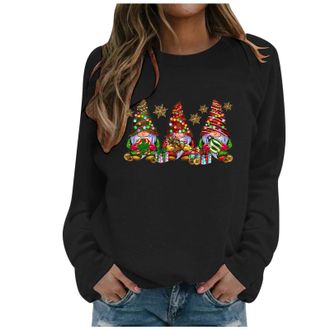 Generic Christmas Jumper 2025 Christmas Jumpers for Women Xmas Funny Ugly Reindeer Pattern Printed Womens Fashion Casual Capless Long Sleeve Tops Women Plus S