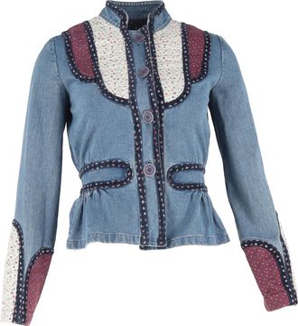 Marc Jacobs Pre-owned Womens Floral Calico Rare Jacket in Multicolor Denim - Multicolour - Size Small