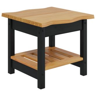 vidaXL Mesa Lateral Ekai Negro 50 X 50 X 45,5 Cm Madera De Pino Maciza Vidaxl